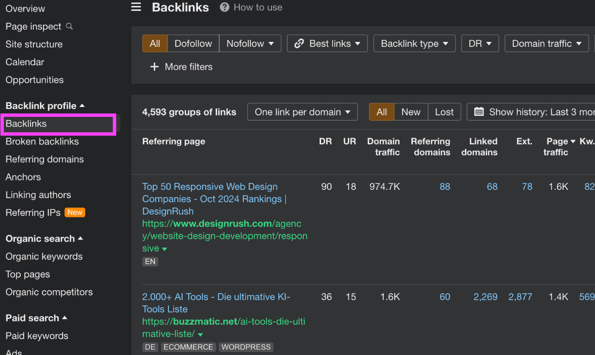 Ahrefs checker backlink