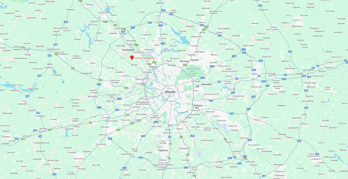 Усадьба Середниково на карте