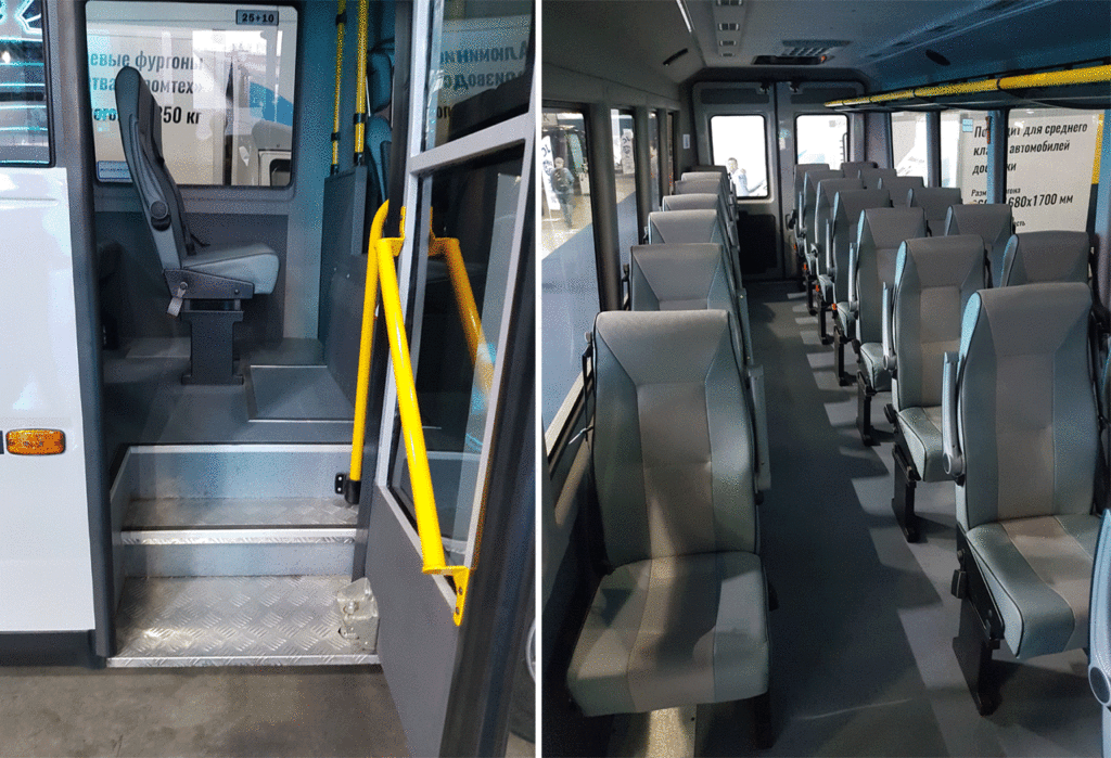    В салон ведет одна дверь. Для пригородного автобуса достаточно. Это вам не тесная «маршрутка». В проходе можно ехать стоя