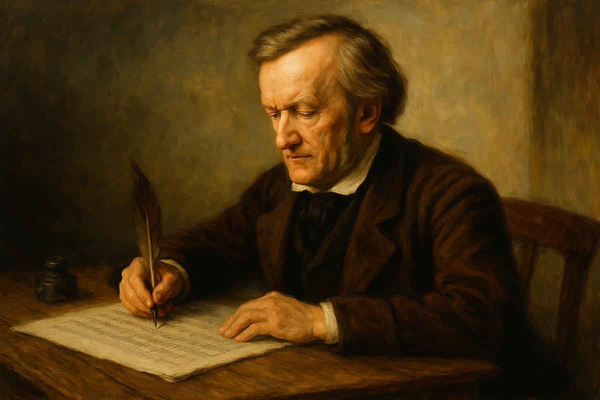 Рихард Вагнер за работой над партитурой.