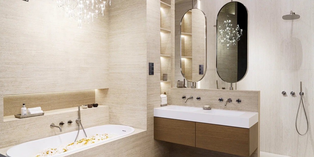 5 нескучных идей для однотонной ванной комнаты