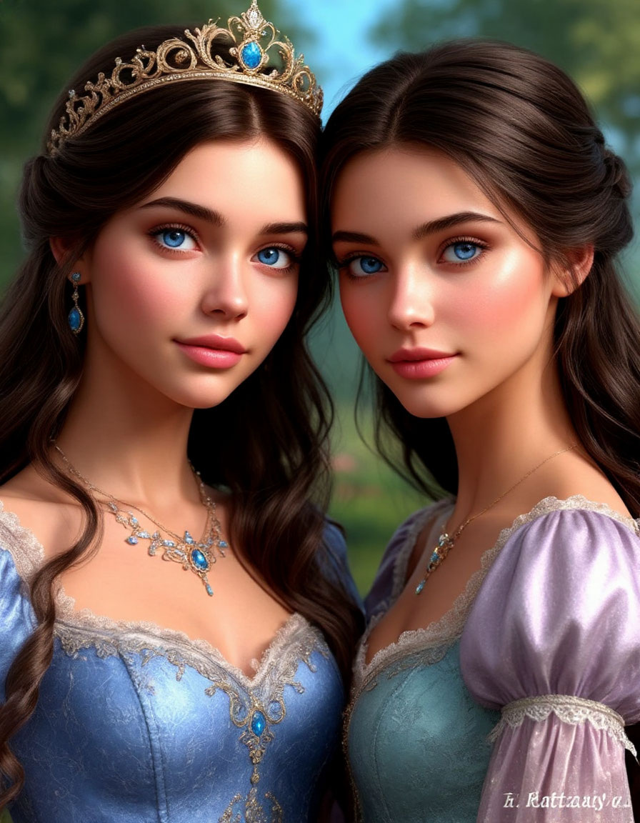 Милана с Никой - двоюродные сёстры. Картинка создана ИИ