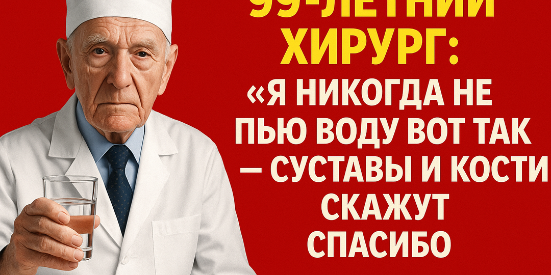 99-летний хирург признался: «Я никогда не пью воду вот так» — и именно поэтому мои суставы до сих пор не хрустят