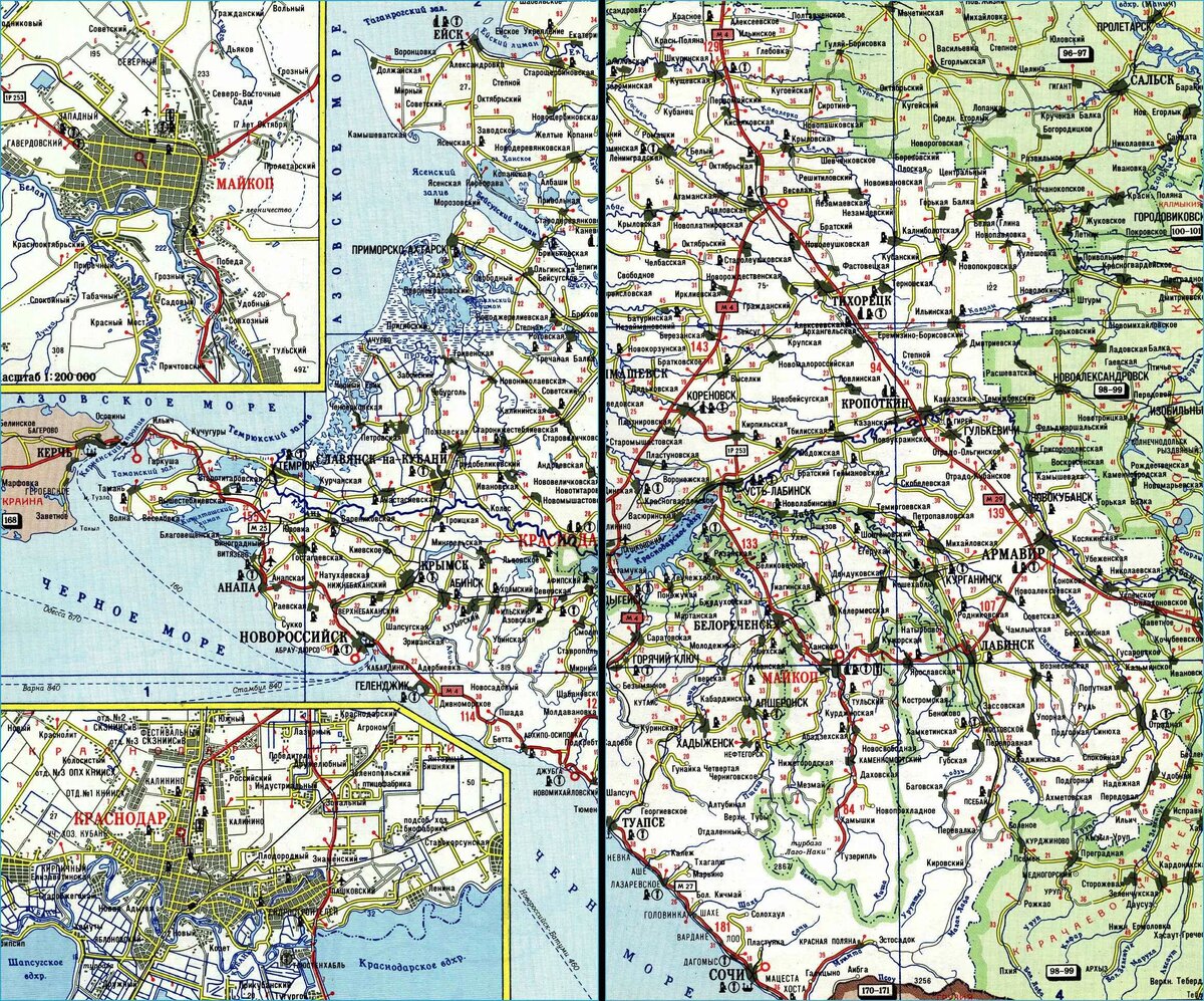 Карта дорог Краснодарского края (интернет-источник)
