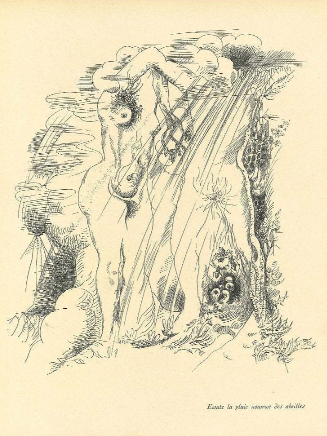 André Masson, Surrealist Composition, Ecoute la pluie nourrice des abeilles, 1950‘s