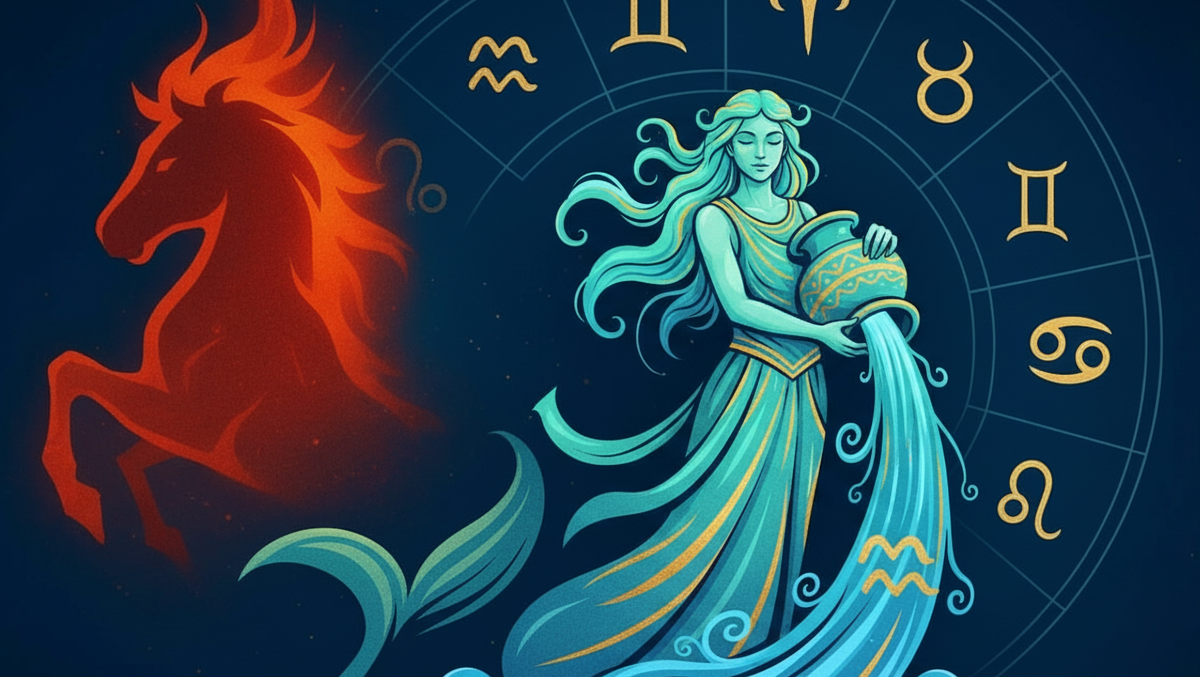    "Общий прогноз для Водолея в 2026 году. Фото сгенерировано нейросетью Nano Banana"