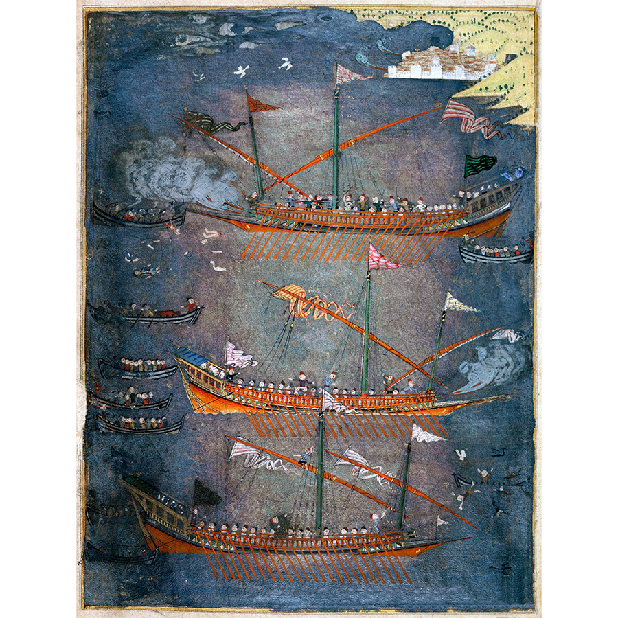     Казаки на чайках атакуют турецкие галеры в Чёрном море / Общественное достояние