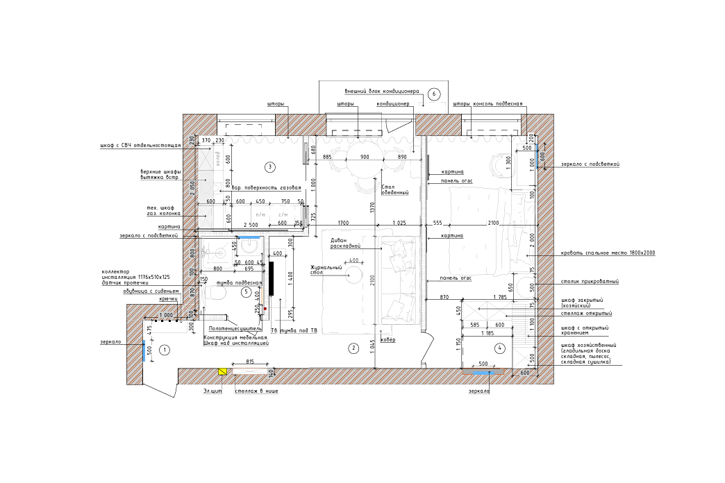 Планировочное решение и расстановка мебели