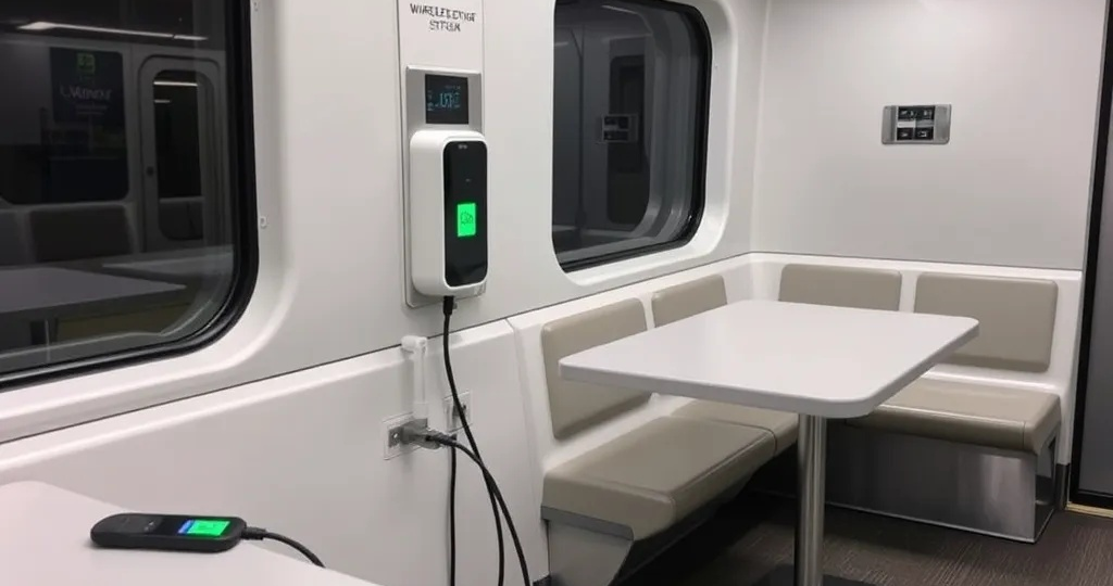Беспроводная зарядка телефонов встроена в столики вагонов