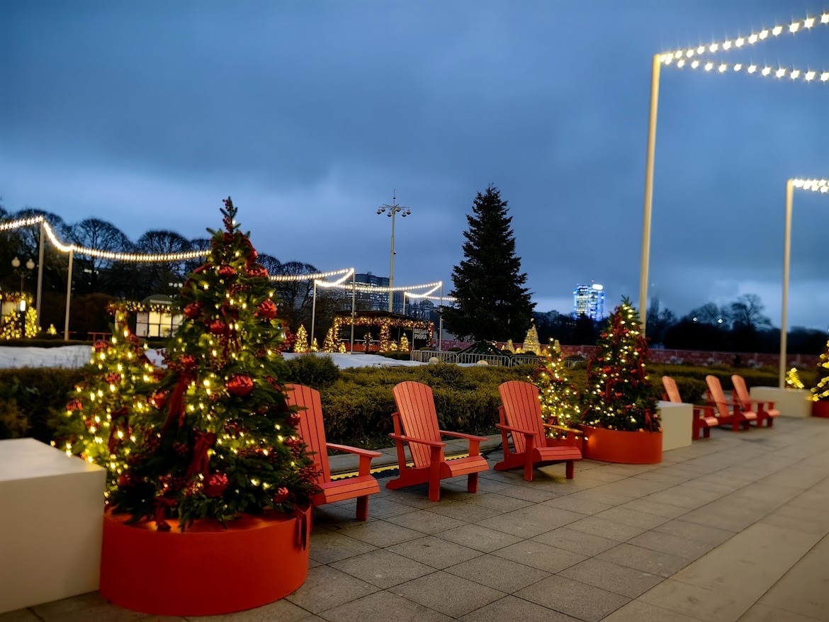 Здесь искусственные елочки поставили, а живую нарядить забыли. Как же так?