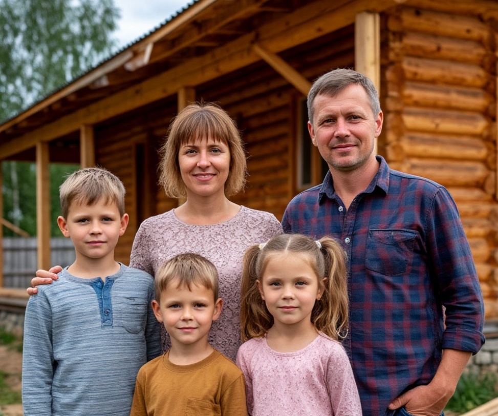 Таня и Коля с детьми