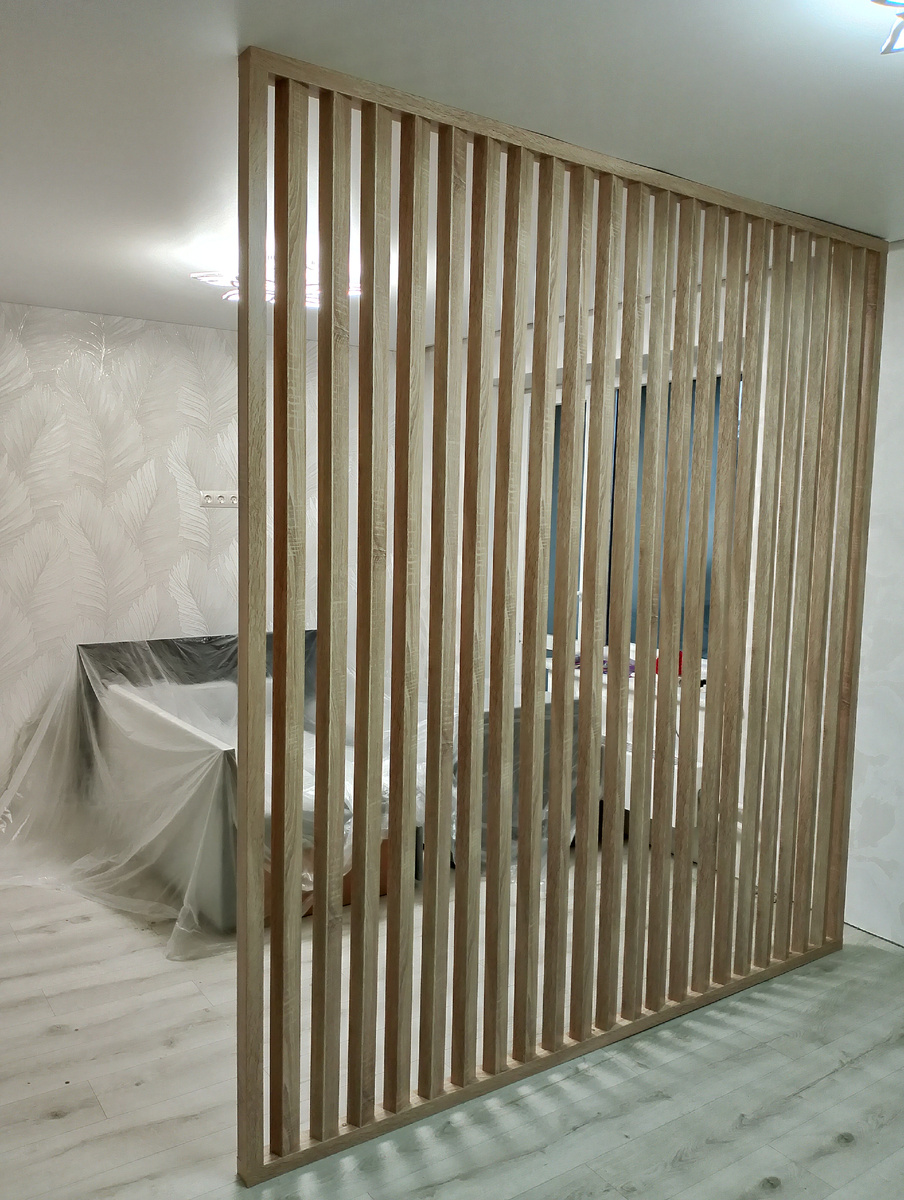 Перегородка из реек дуб Сонома