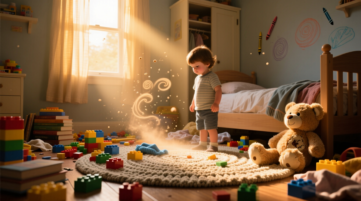 Наш внутренний мир до появления чётких мыслей похож на эту комнату. В нём уже есть всё необходимое, но ещё нет порядка слов.