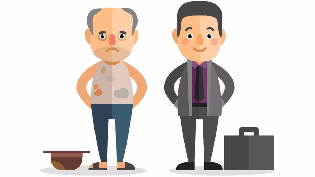 Картинка иллюстрирует конфликт между пенсионерами, работавшими официально и неофициально.