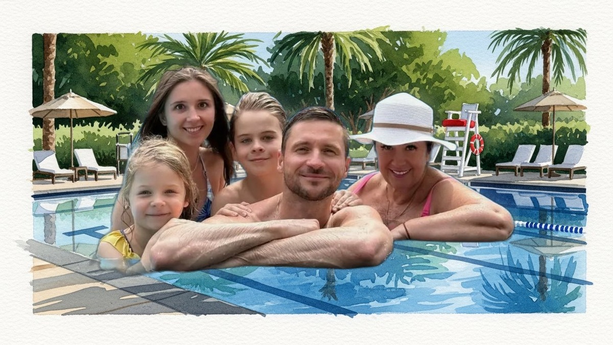    Сергей Лазарев в окружении своих самых близких: племянницы, мамы, дочери и сына.