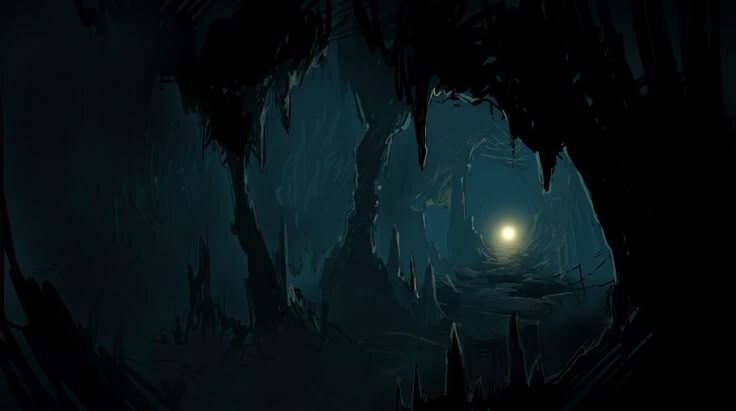 Огонек в пещере (арт, взятый из свободного источника).