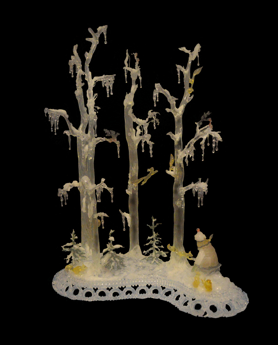 "Прикосновение" (1987). А. Зеля, кварцевое стекло, Калужский Музей стекла Алексея Зеля