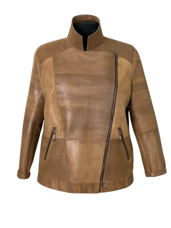 Переделка кожаного пальто в косуху. Ателье Ирины Берзиной. Смотри галерею.