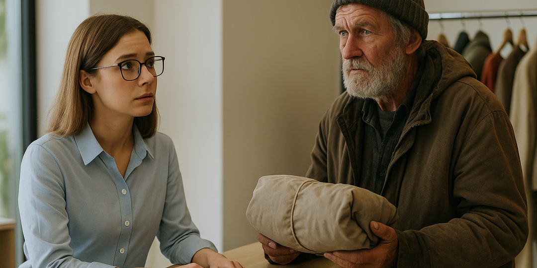 Помогла нищему деду