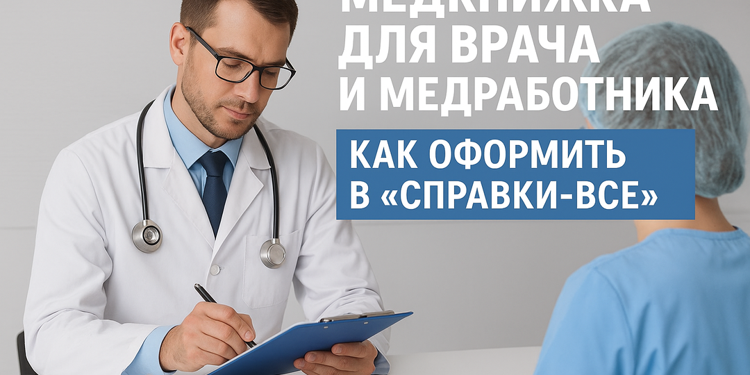Медкнижка для врача и медработника: как быстро и официально оформить в «Справки-Все»