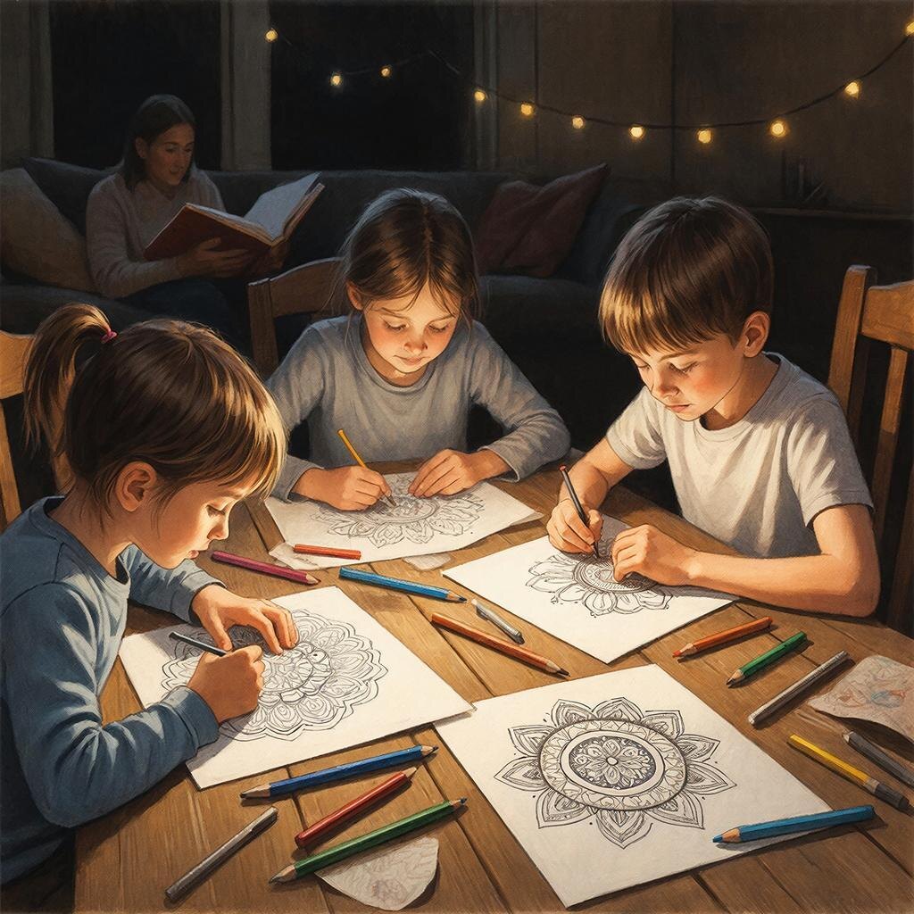 Сегодняшний вечер — ваш шанс увидеть не открытку, а карту внутреннего ландшафта вашего ребёнка. Включите музыку, дайте карандаши и наблюдайте. Тишина, в которой рождается узор, расскажет вам больше, чем самые громкие слова.