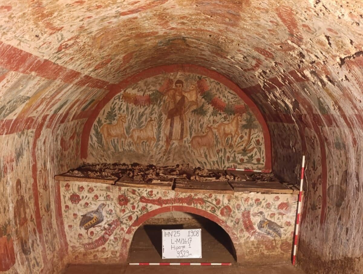    Раннехристианская фреска, обнаруженная во время раскопок некрополя Хисардере / © Arkeoloji Haber