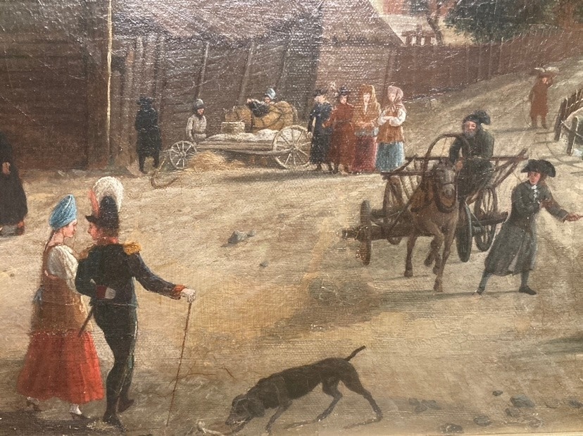 Фрагмент полотна Жерара Делабарта «Вид на Кремль от Каменного моста в Москве», 1794 год. Фотография автора, ноябрь 2025 года