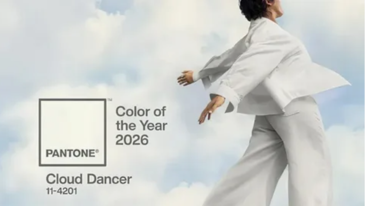 Трендовый цвет 2026 года Cloud Dancer по версии Института цвета Pantone