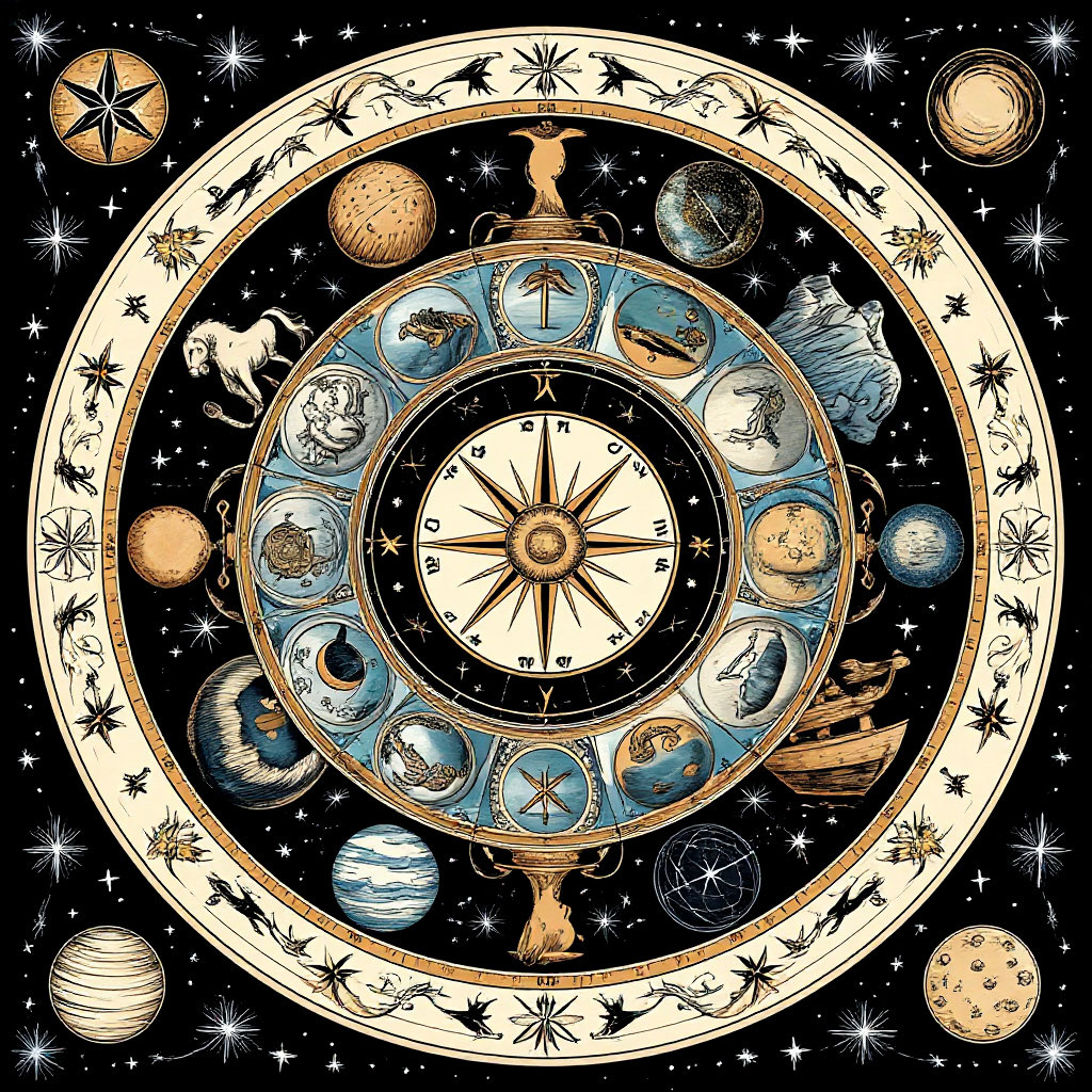 Занаки зодиака в середине декабря. Изображение сгенерировано с помощью ИИ Шедеврум