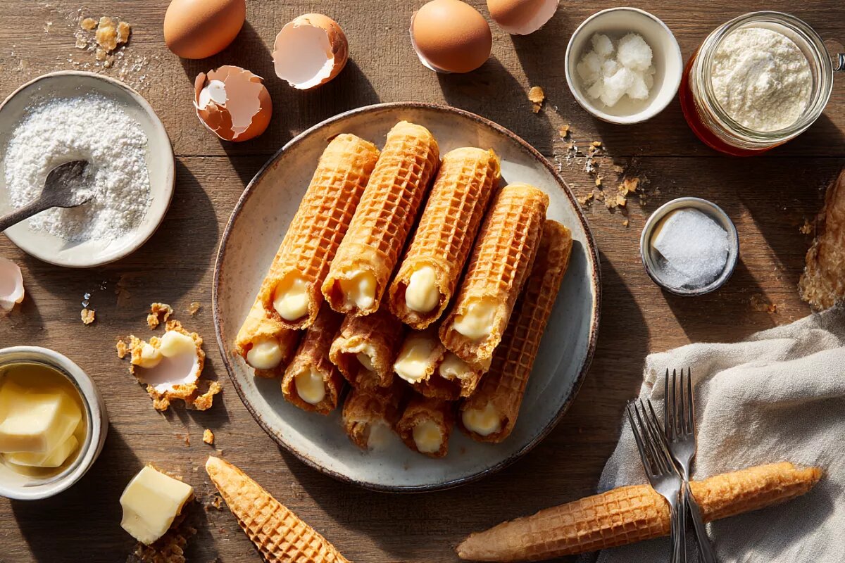    Тесто после замеса обязательно оставляю на столе на 10–15 минут — вафли потом получаются ещё тоньше и хрустяще.