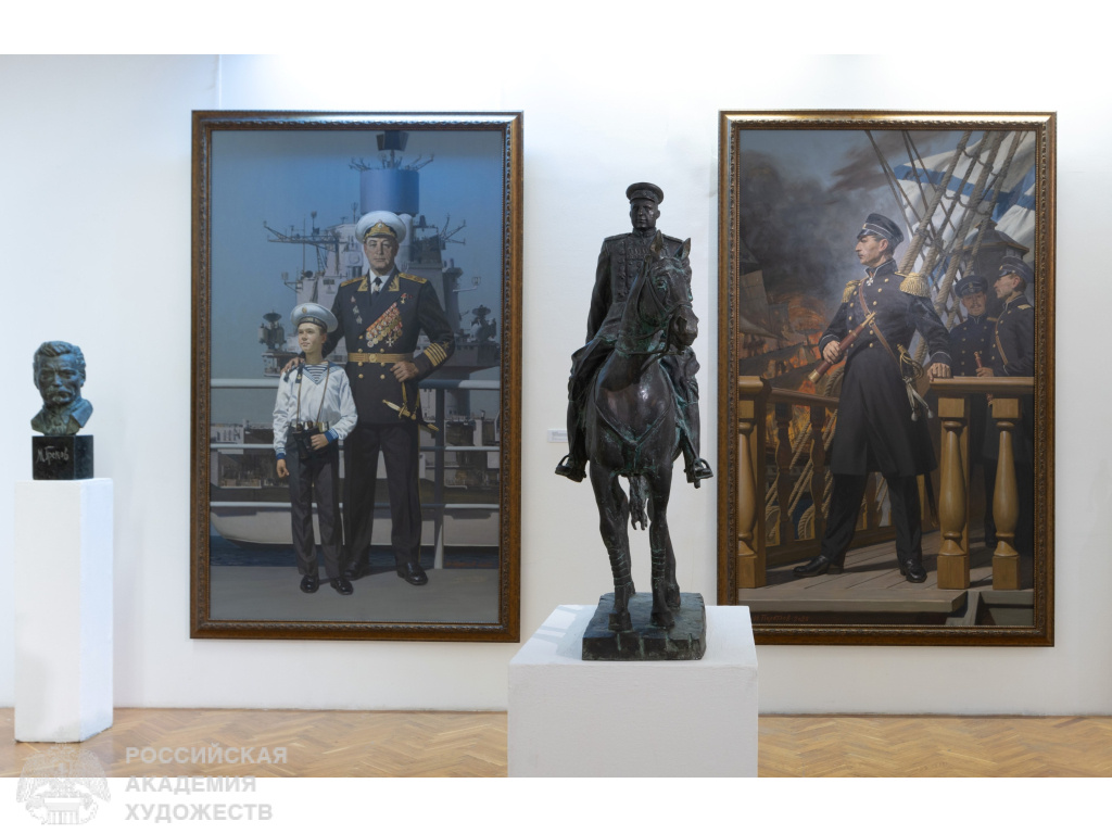 Фрагмент экспозиции «Защитникам Отчизны» в Музейно-выставочном комплексе Российской академии художеств (Москва, Пречистенка, 19). Фото: Виктор Берёзкин, пресс-служба РАХ. 2025
