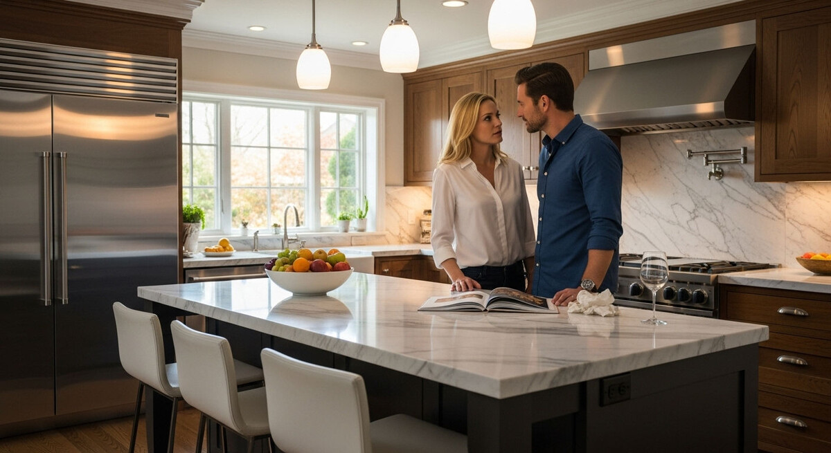 Влюбленная пара обсуждает куда они пойдут вечером