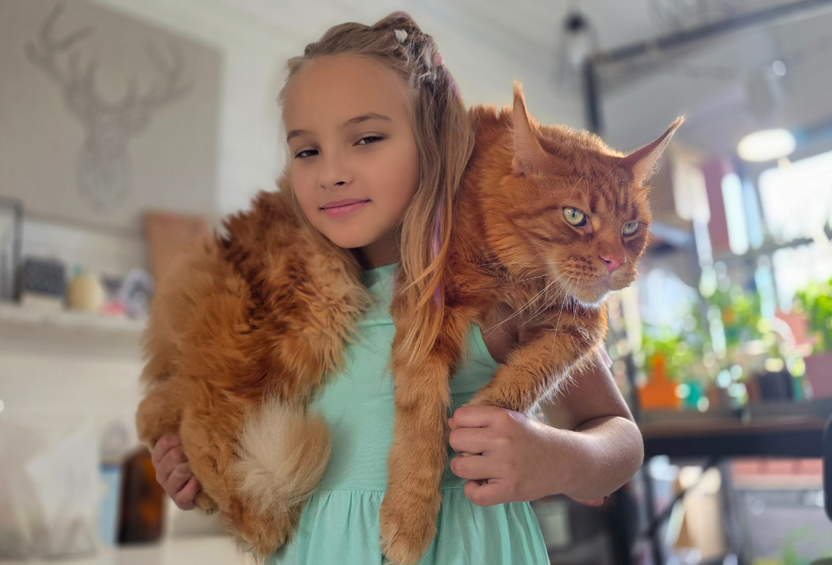 Вера и ее кот в мастерской, пришли наводить "порядок"