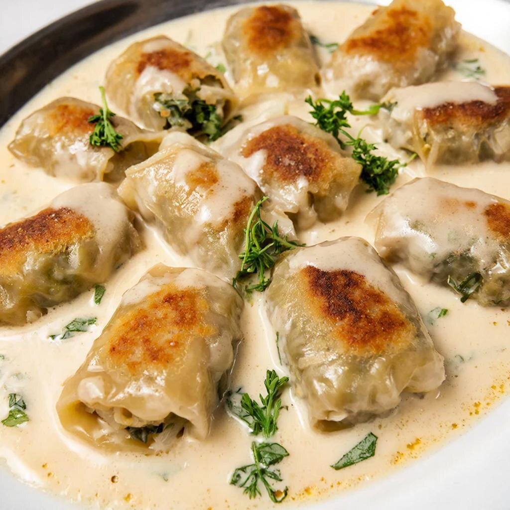 Ленивые голубцы в сметанном соусе