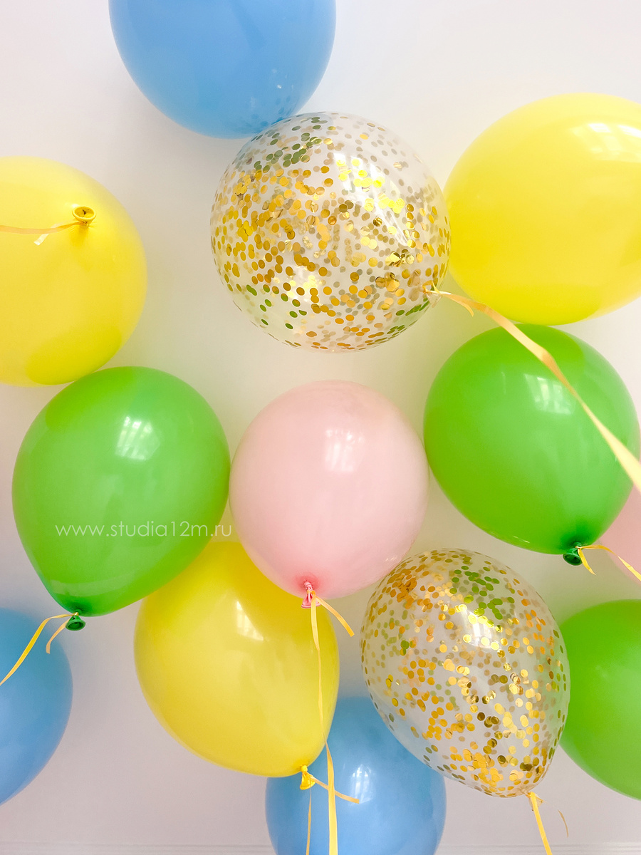Воздушные шары под потолок с гелием, шары 12 МЕСЯЦЕВ Балашиха