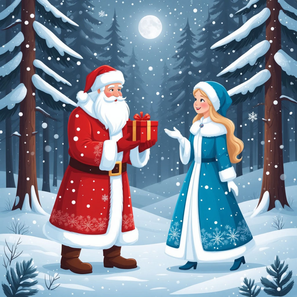 Дед Мороз со Снегурочкой. ❄️