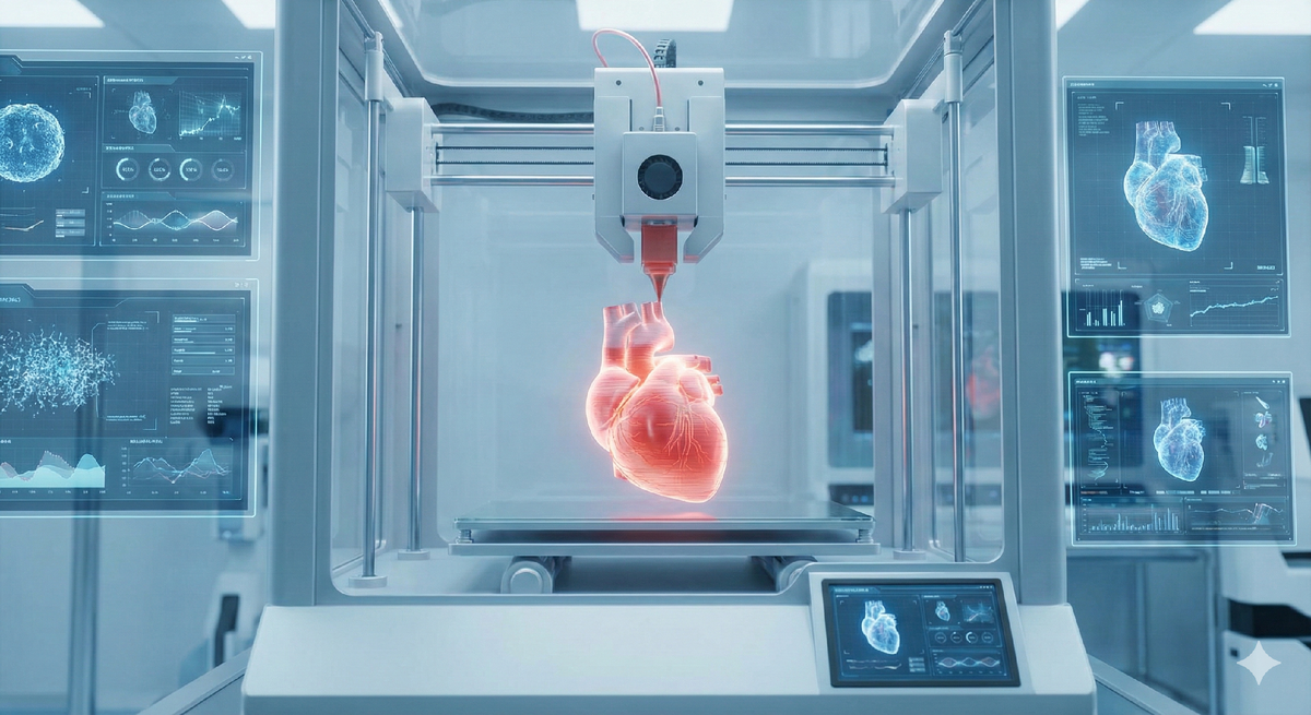 Будущее медицины уже здесь: 3D-биопринтер в процессе создания сердца.