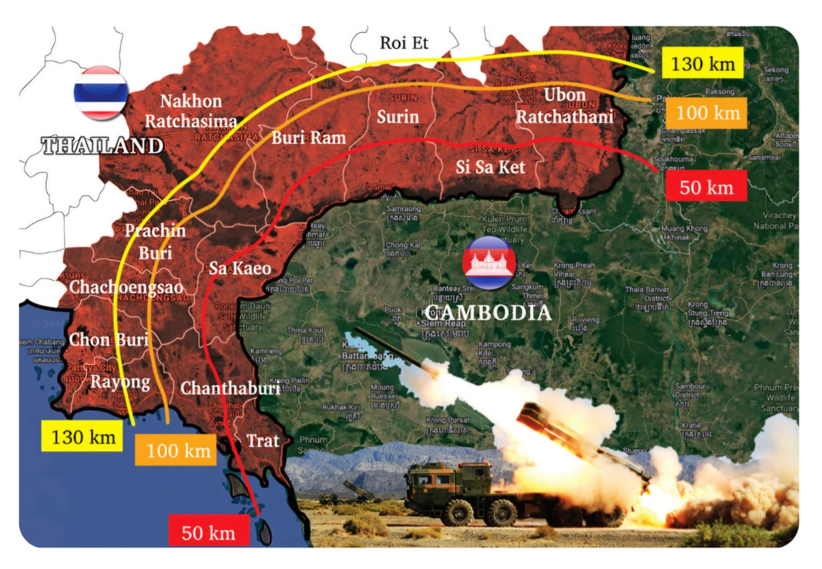 Могут попасть под обстрел: Сакео, Чантабури, Сисакет... 