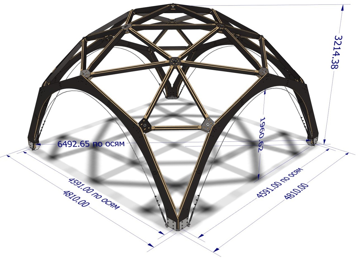 Купольный каркас Квадром
