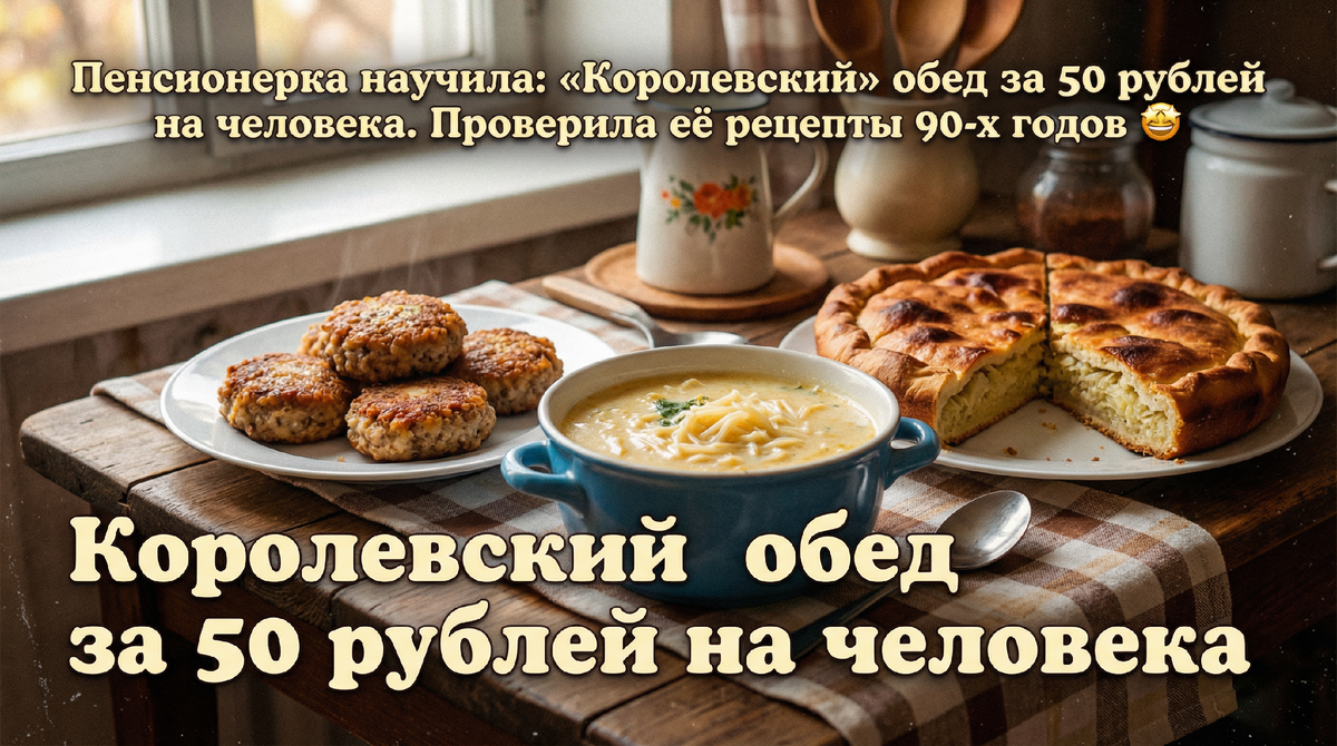 Пенсионерка научила: «Королевский» обед за 50 рублей на человека.  