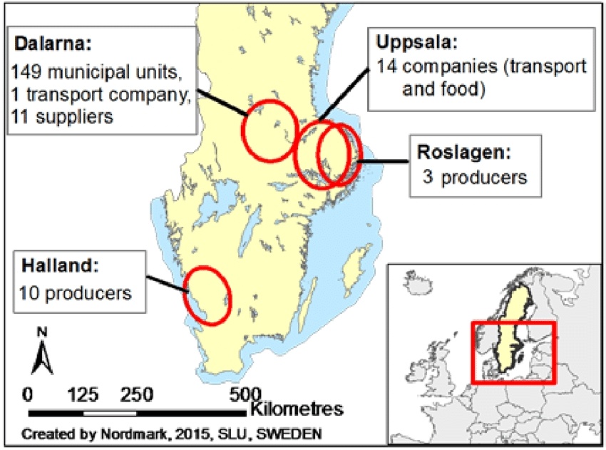 Эта карта хорошо показывает, где именно находится Руслаген на общей карте Швеции