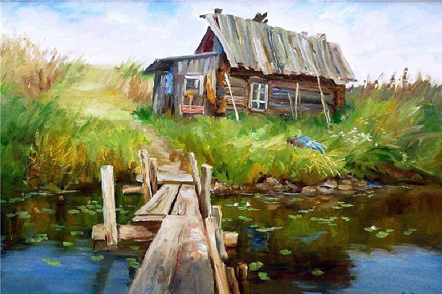    Изображение бани в живописи. Фото с сайта lovestorie.ru