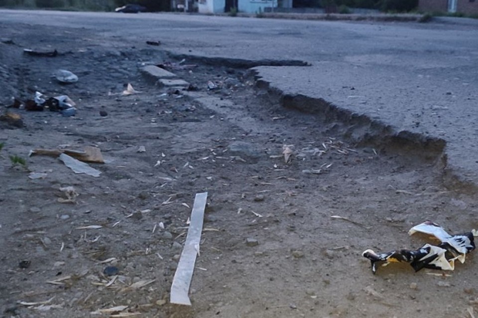    Беспилотник-камикадзе атаковал автомобильную трассу в Горловке. Фото (архив): ТГ/Приходько