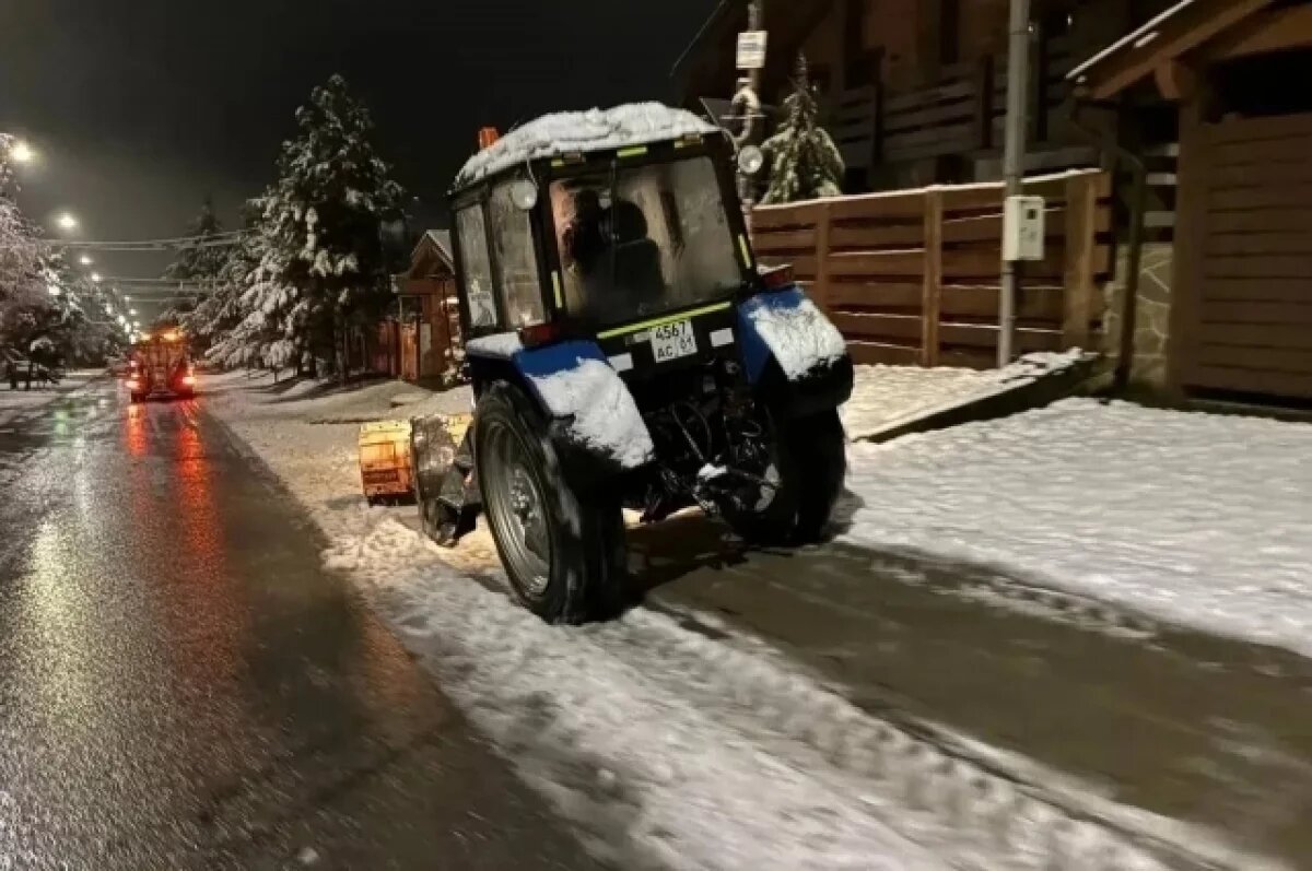    В Красной Поляне борются с последствиями первого в этом году снегопада