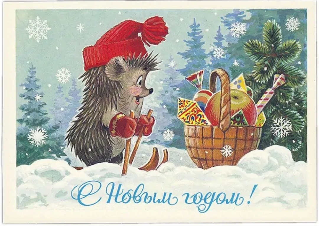 У ёжиков на открытках очень интересная жизнь. 