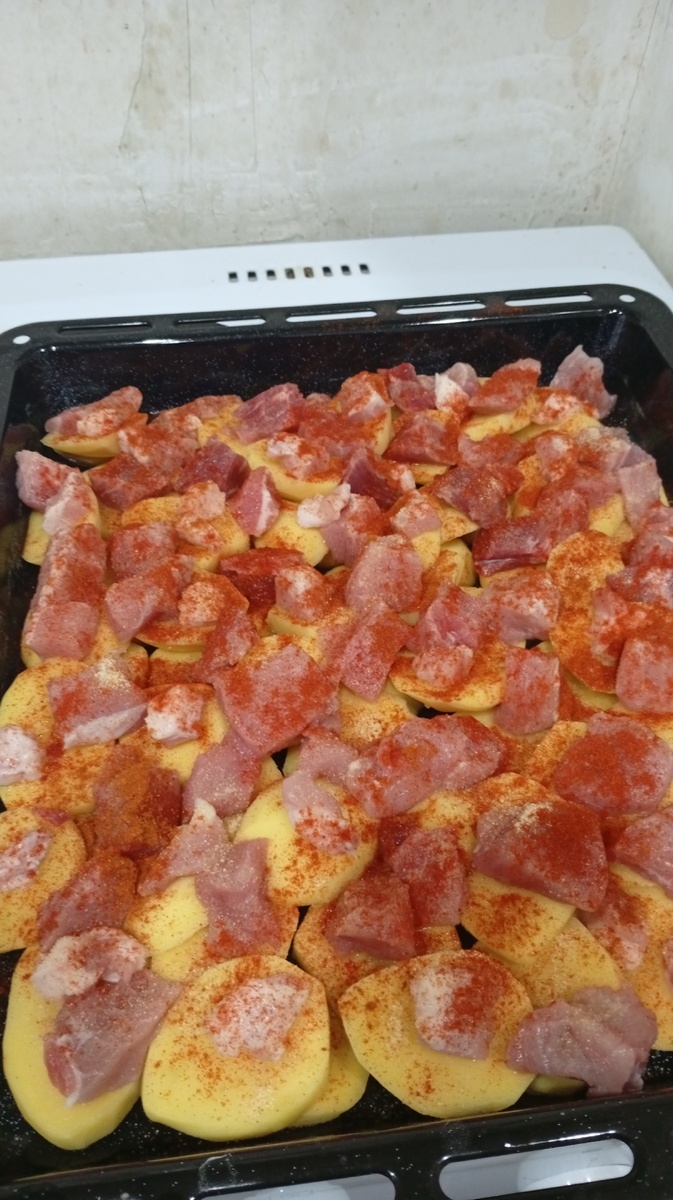 Соль, перец, паприка, чеснок сушеный. 