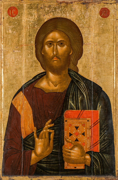Рис. 1. Христос Пантократор (Спас Вседержитель). Икона. Константинополь. Вторая четверть XV века. Государственный музей им. Пушкина. Москва