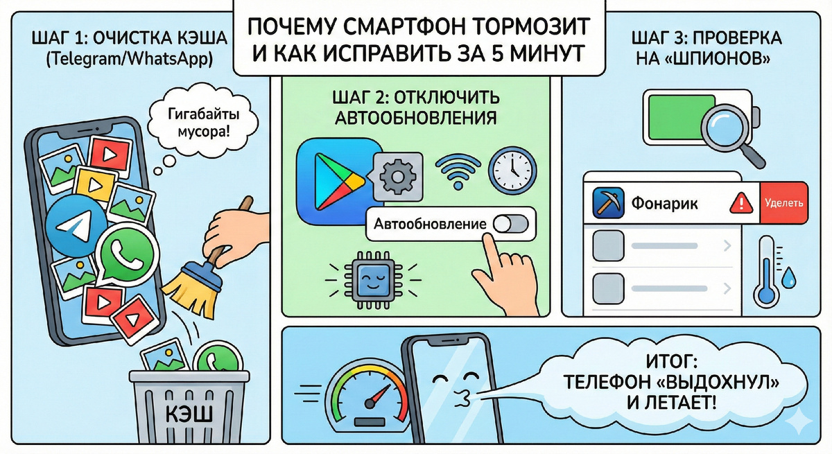 Почему телефон начал тормозить и как это быстро исправить