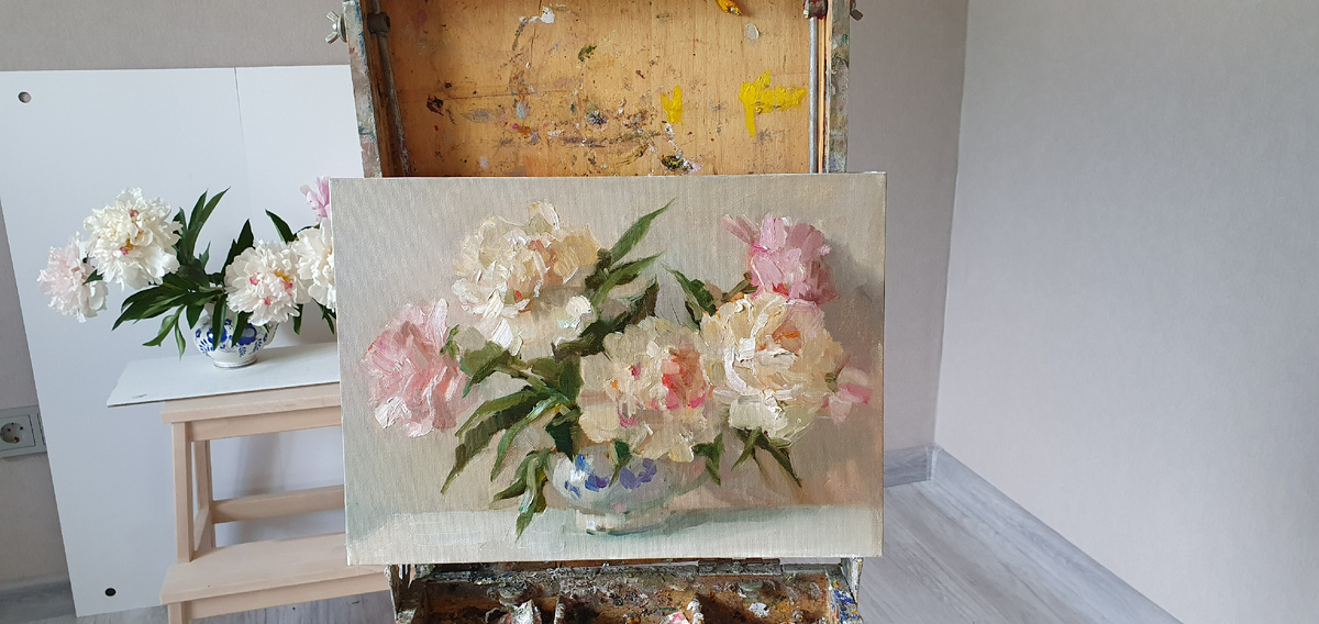 Родионова С. А. Пионы хм 30х40 2024