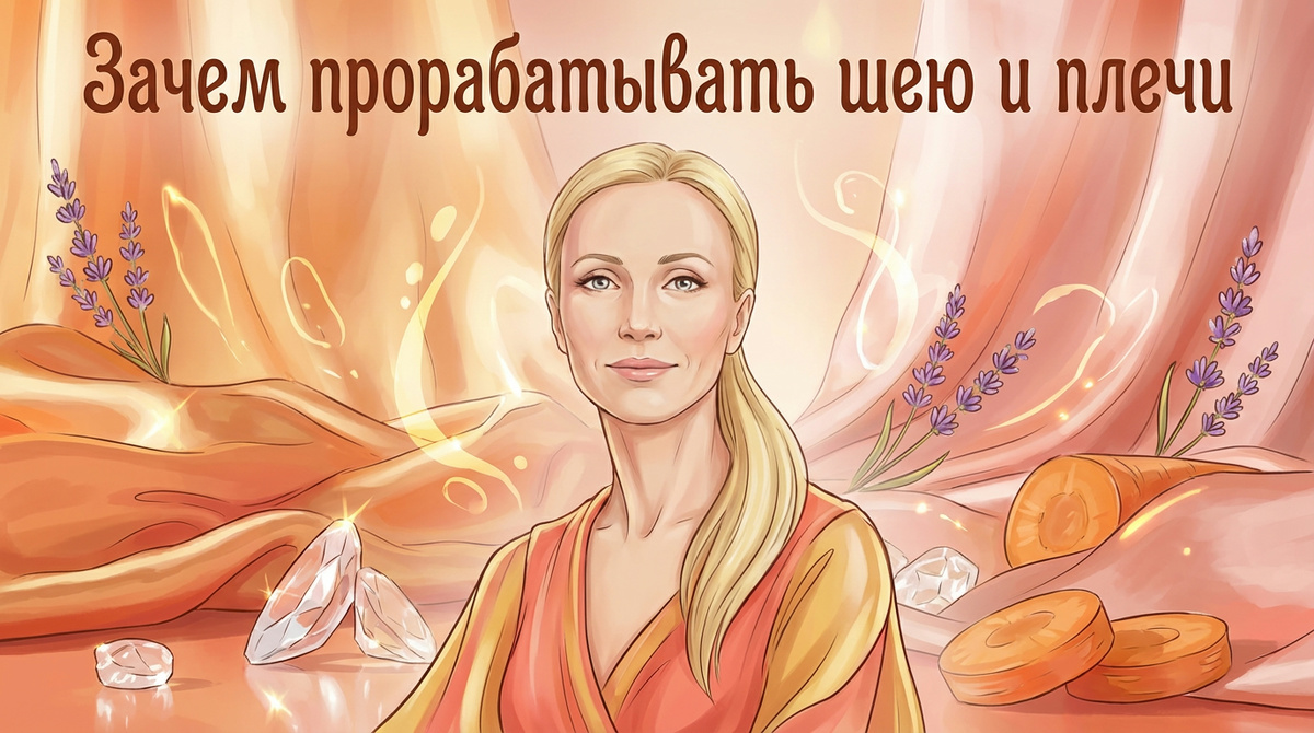 Женский портрет с расслабленной шеей и плечами, символ естественного омоложения и правильной осанки
